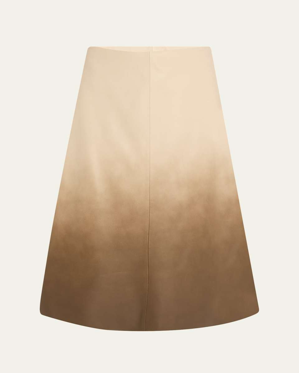 Lucien Ombre Leather Midi Skirt